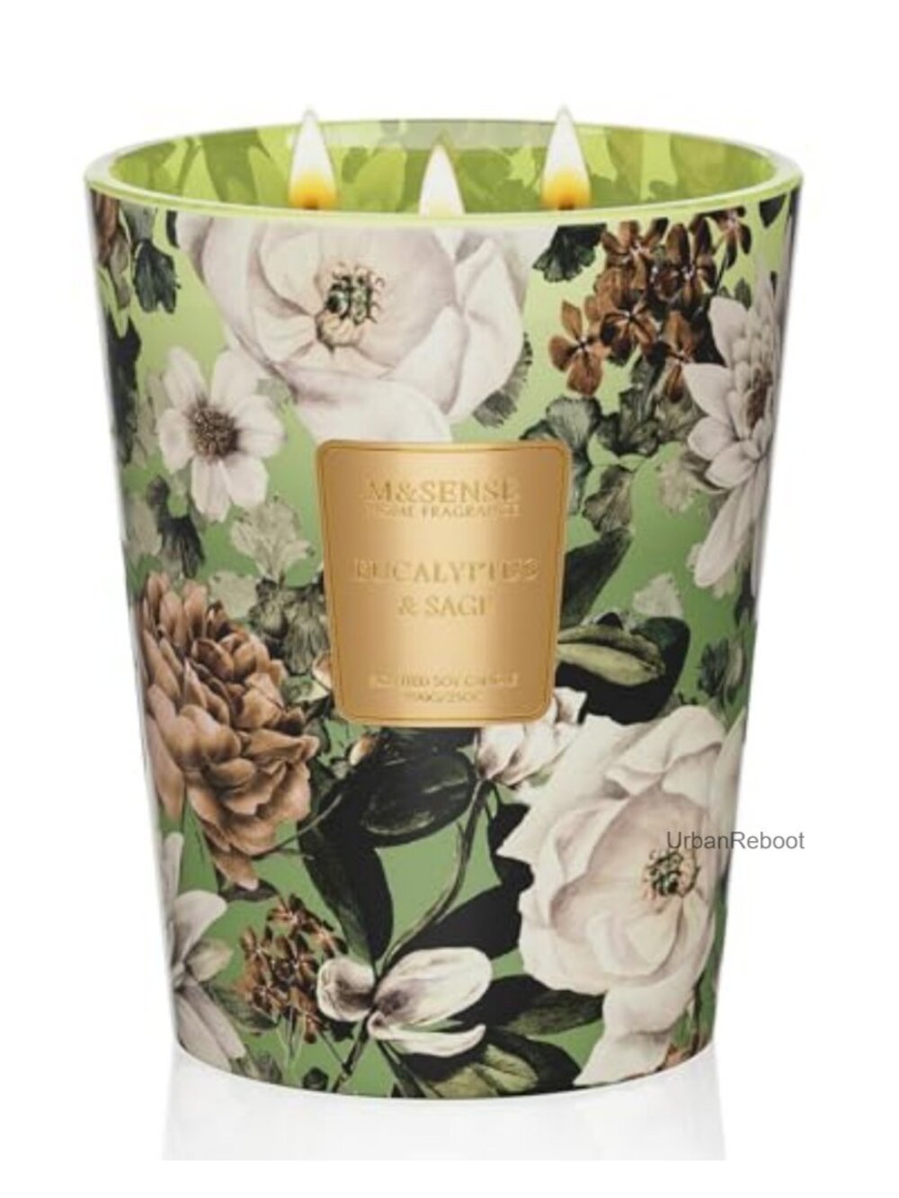 Eucalyptus Sage Soy Candle 35oz 3-Wick Stress Relief Gift